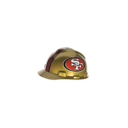 Msa Safety HARDHAT CAP, V-GARD, 1-TOUCH, NFL SAN FRANCISCO 49ERS,  818409